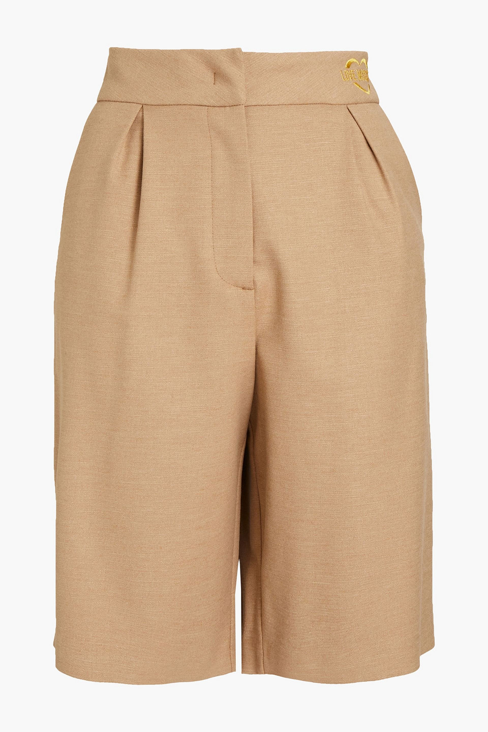 love moschino - pleated twill shorts - neutral - it 44