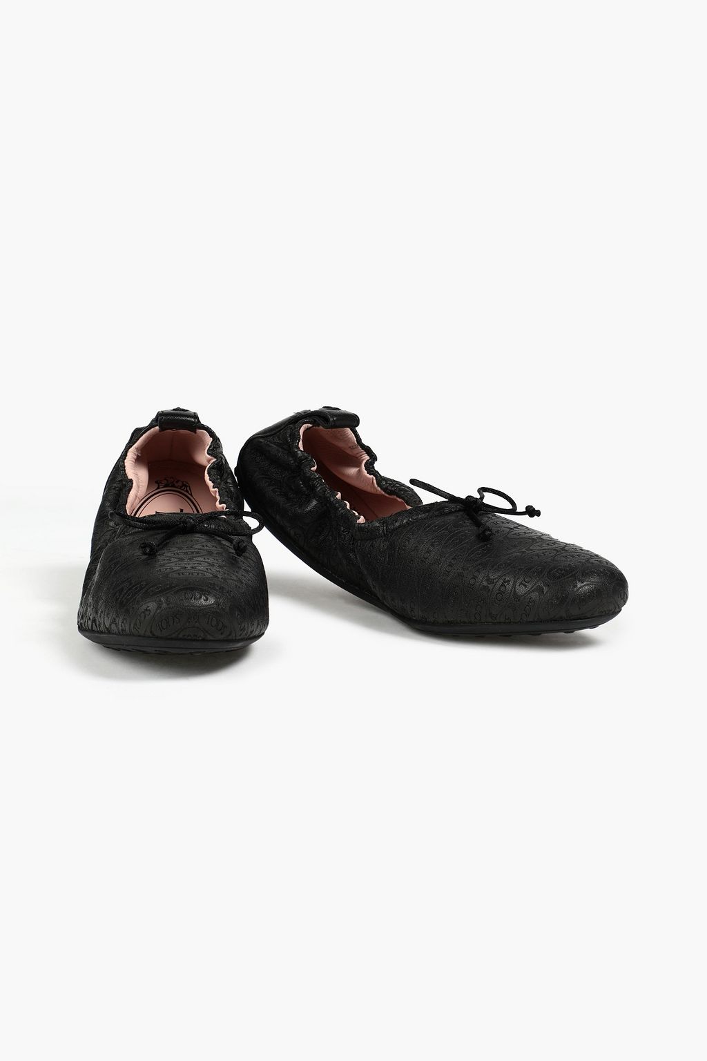 TOD'S حذاء باليرينا مسطح ’+ ألبير إلباز’ من الجلد النافر