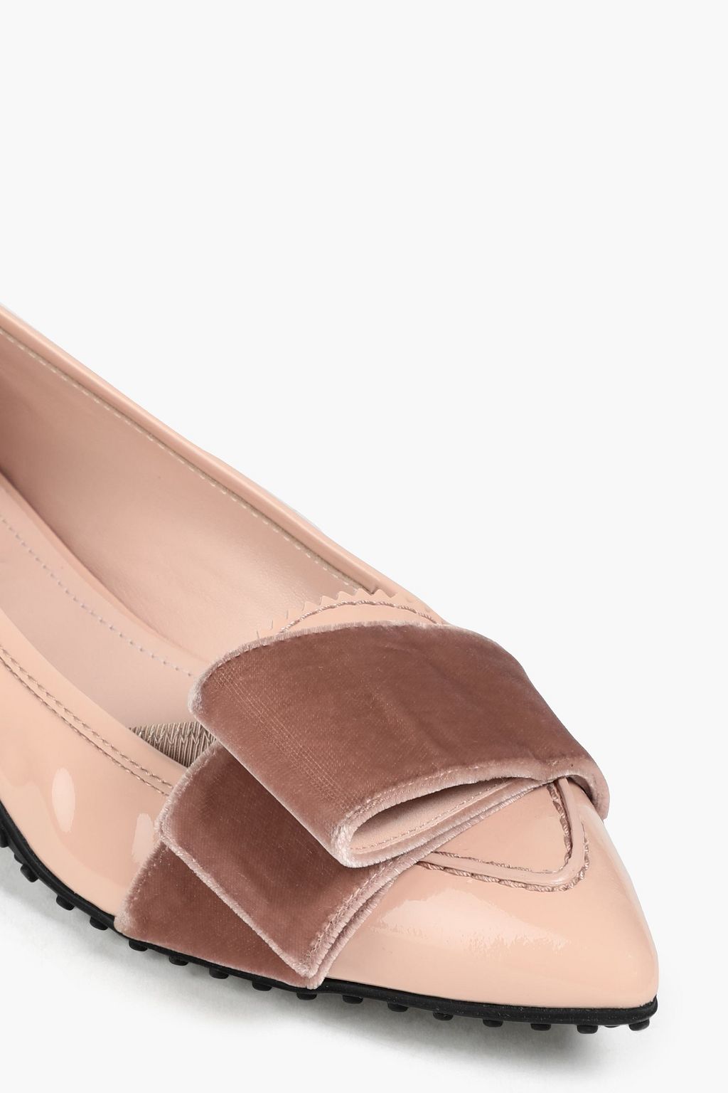 ALESSANDRO DELL'ACQUA X TOD'S Bow-embellished patent-leather point-toe flats