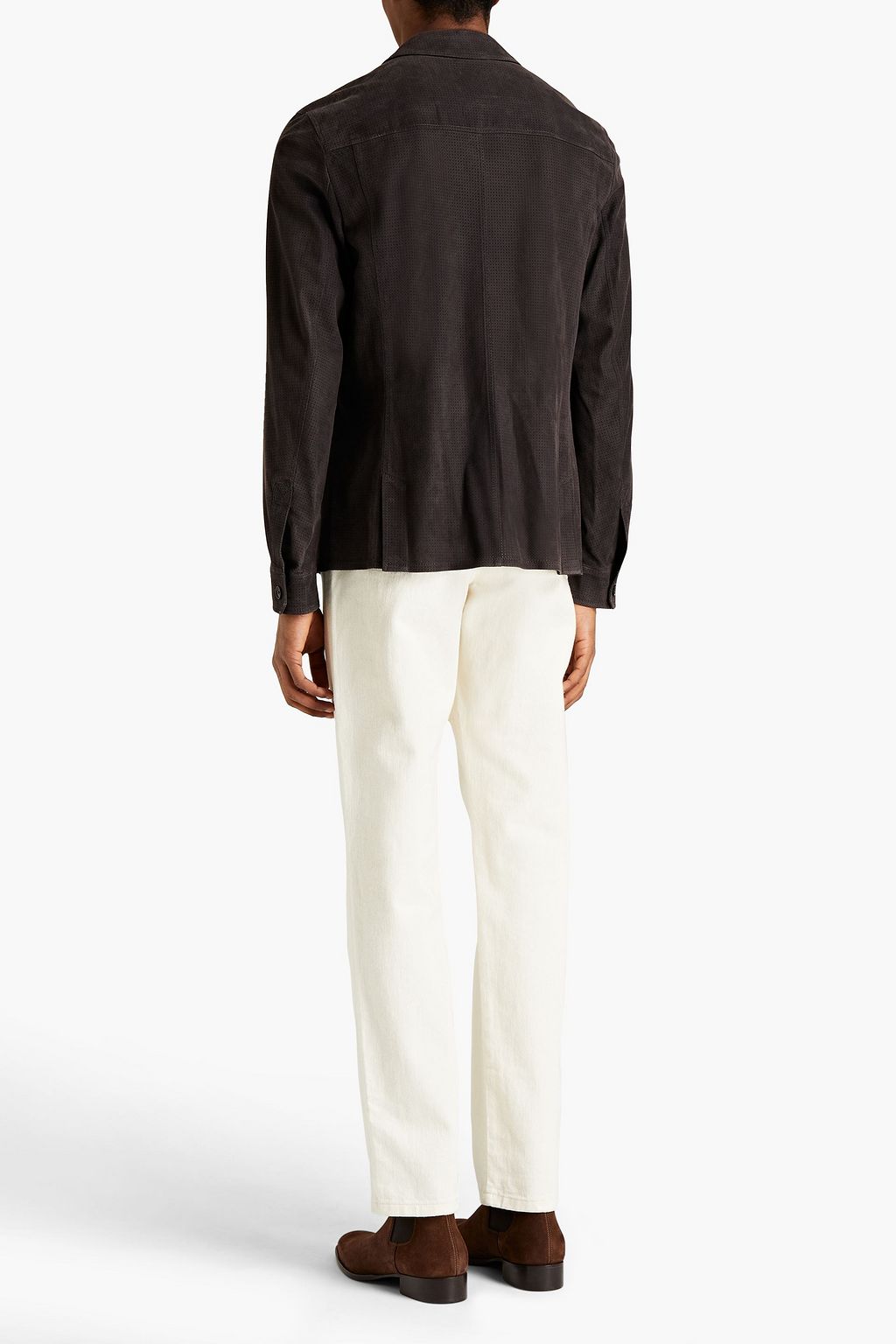 ZEGNA Perforated suede overshirt