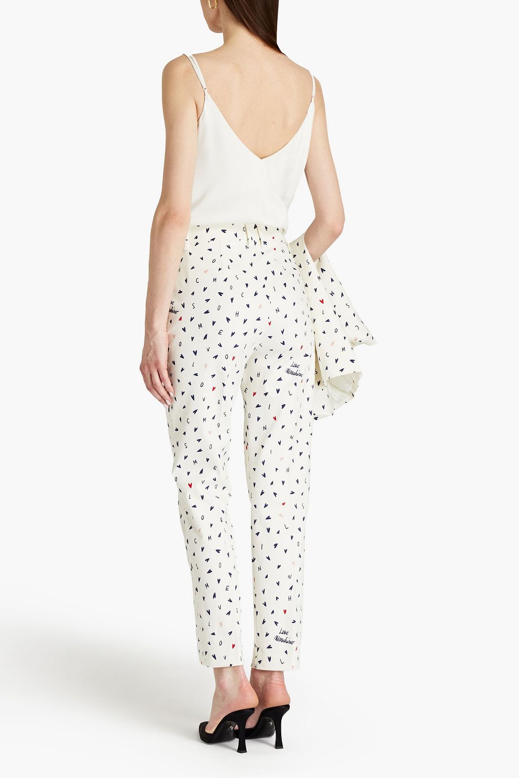 LOVE MOSCHINO Printed cotton-blend slim-leg pants