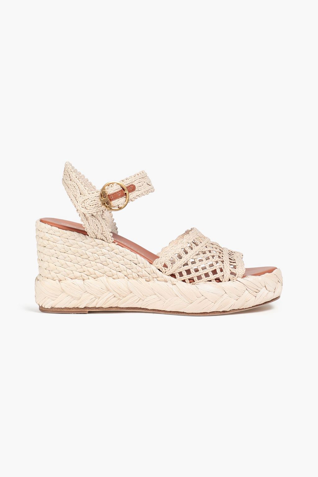 Neutral Raffia platform wedge espadrilles | TORY BURCH | THE OUTNET