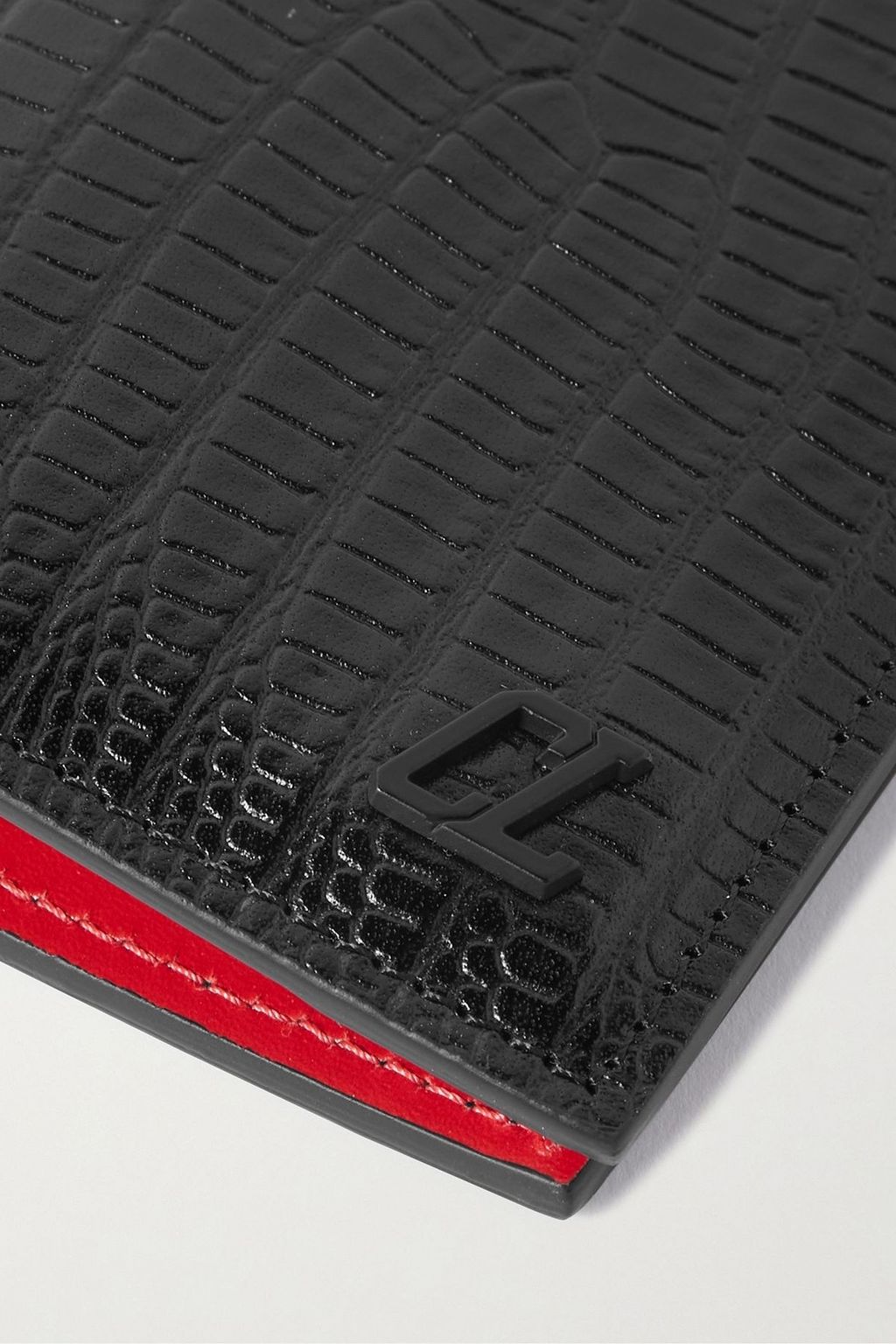 CHRISTIAN LOUBOUTIN Croc-effect leather cardholder