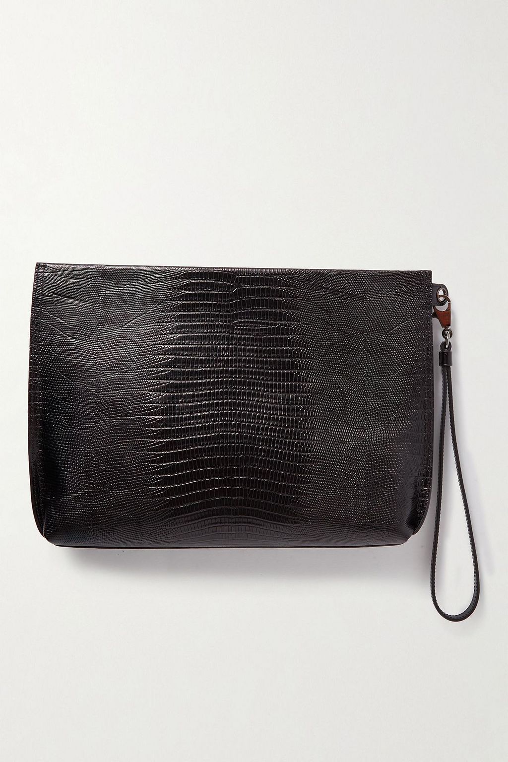 CHRISTIAN LOUBOUTIN City Spiked croc-effect leather pouch