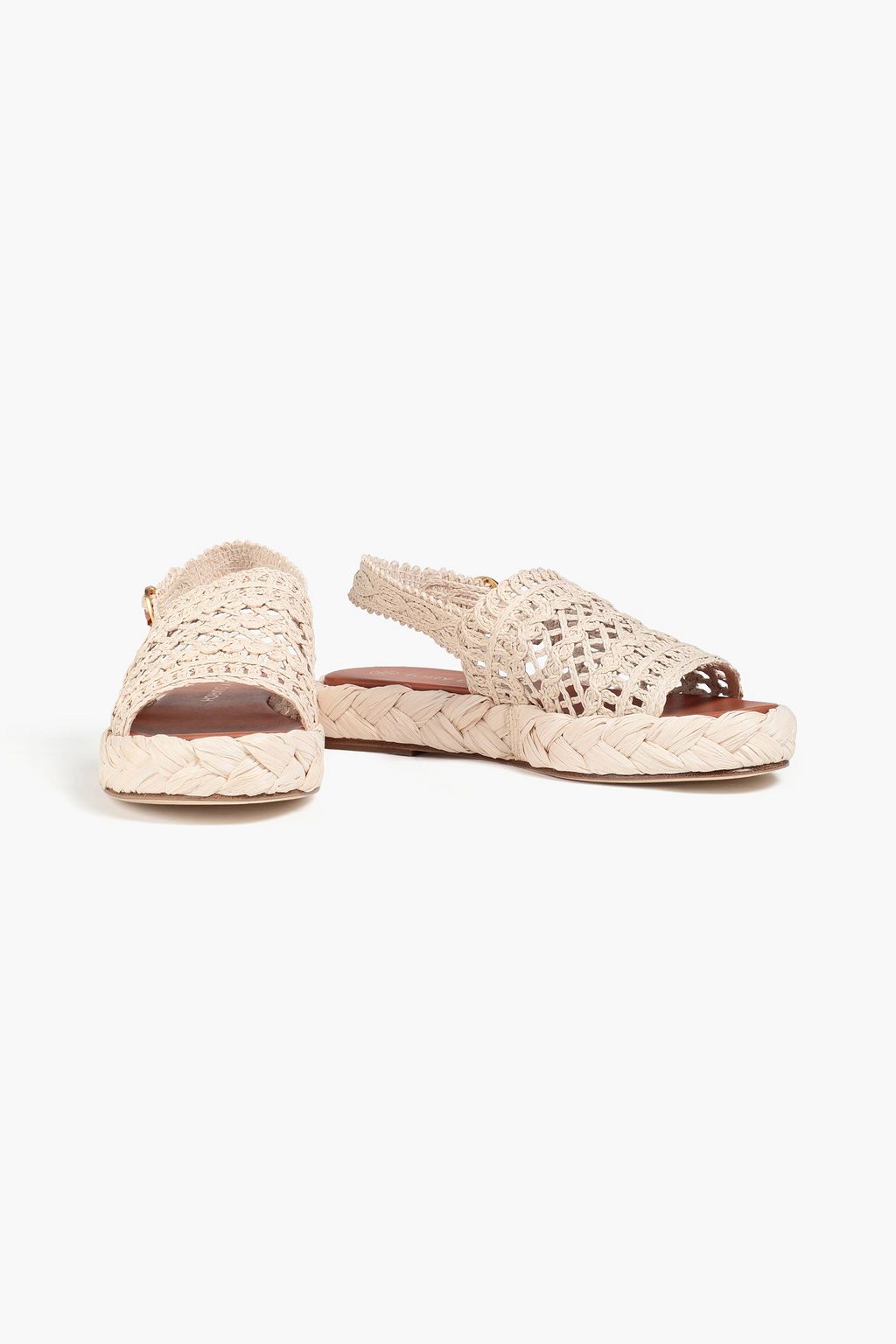 TORY BURCH Raffia platform slingback espadrilles