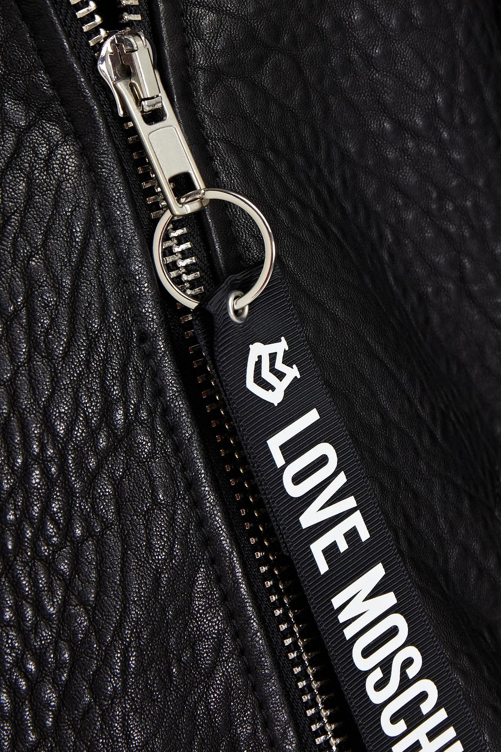 LOVE MOSCHINO Textured-leather biker jacket