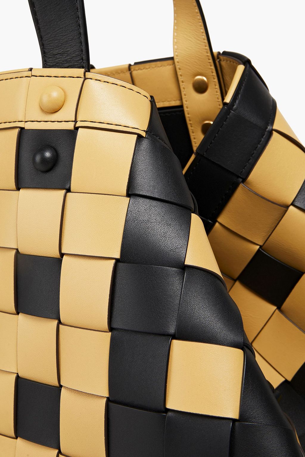 TORY BURCH Sete two-tone woven leather tote