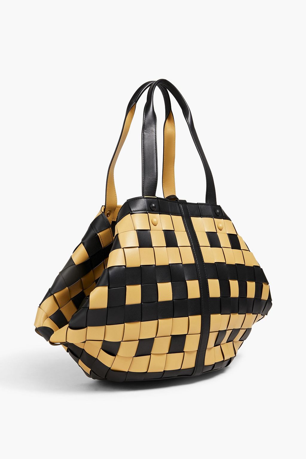 TORY BURCH Sete two-tone woven leather tote
