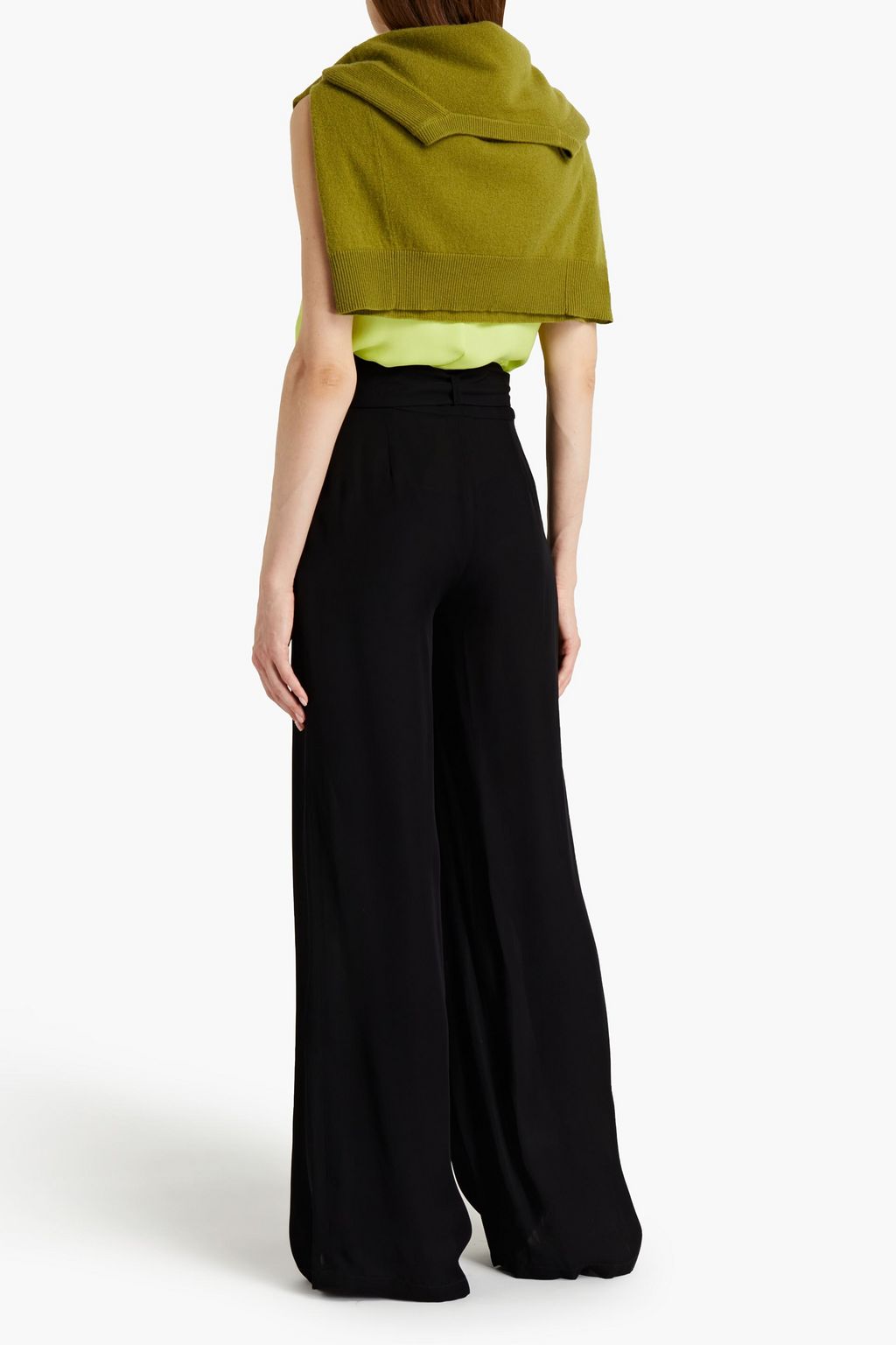 ASPESI Wrap-effect crepe wide-leg pants