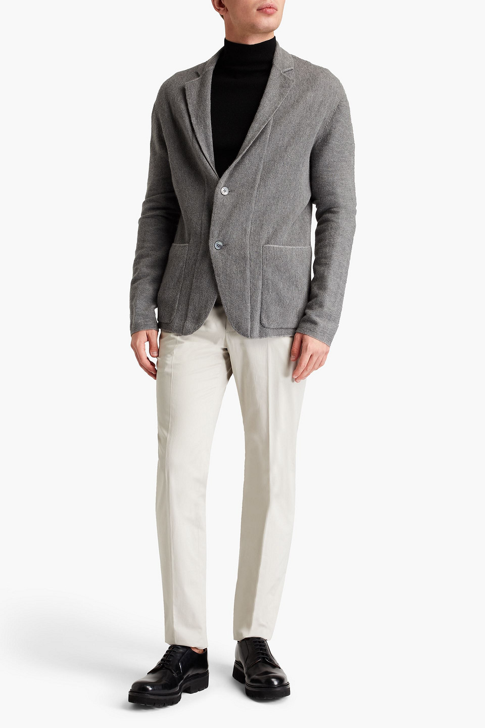 Ermenegildo Zegna Man Cashmere-blend Cardigan In Anthracite