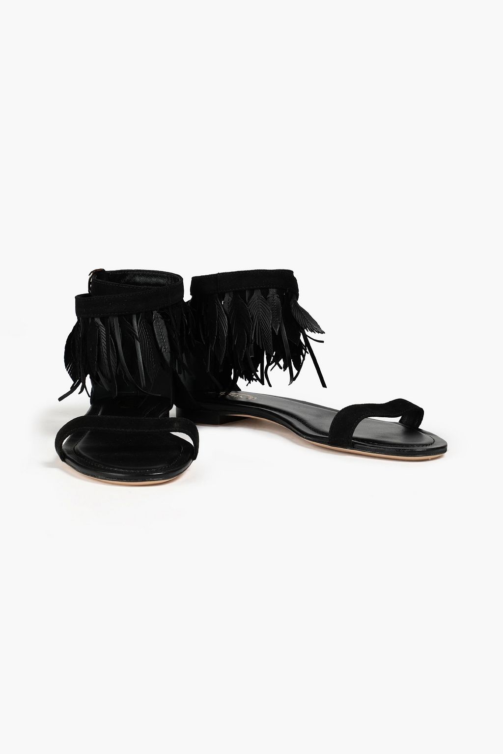 TOD'S صندل من الجلد السويدي مزين بأهداب