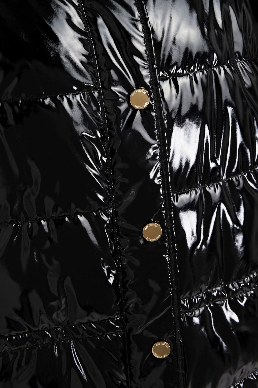 LOVE MOSCHINO Quilted glossed shell coat