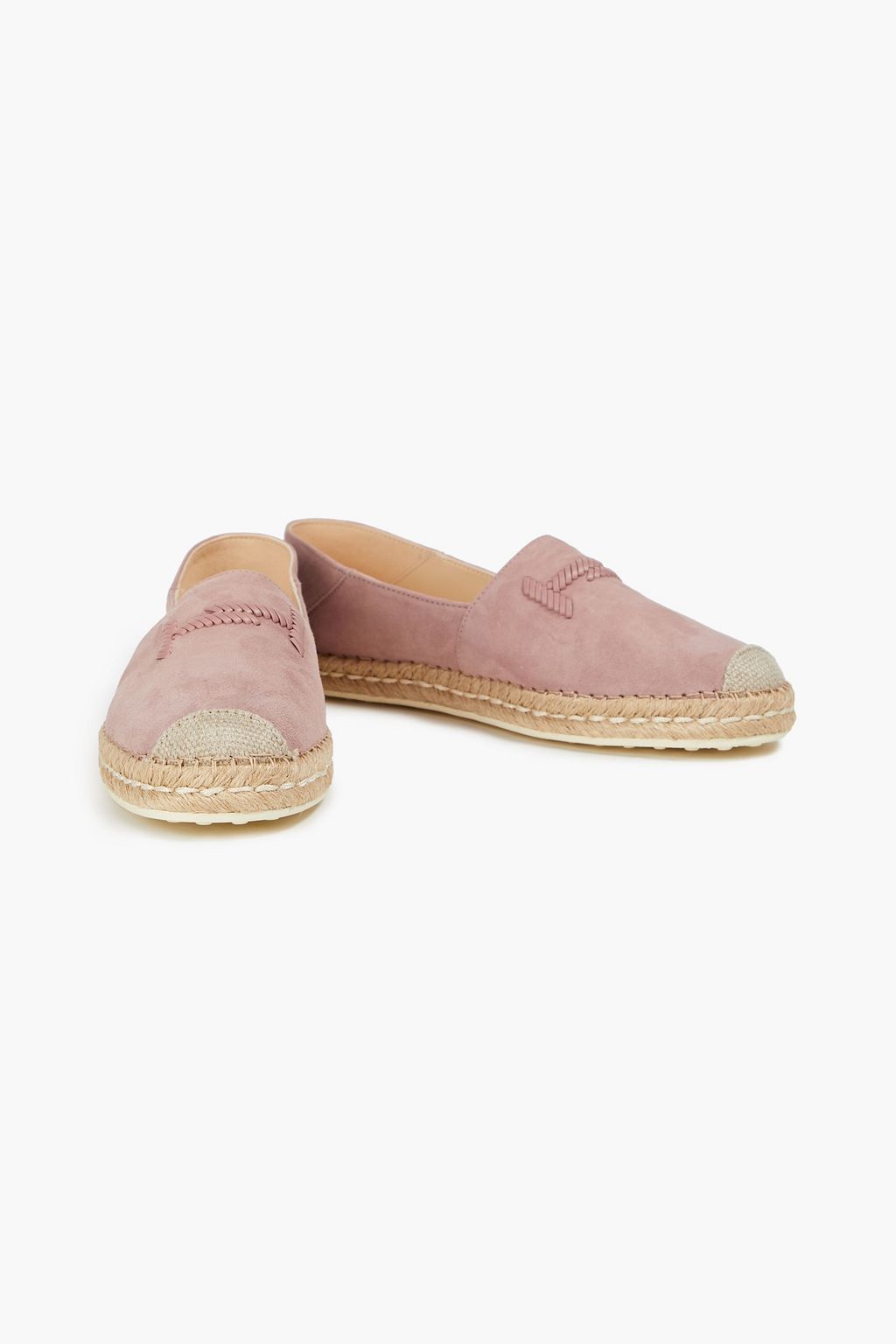 TOD'S Double T suede collapsible-heel espadrilles