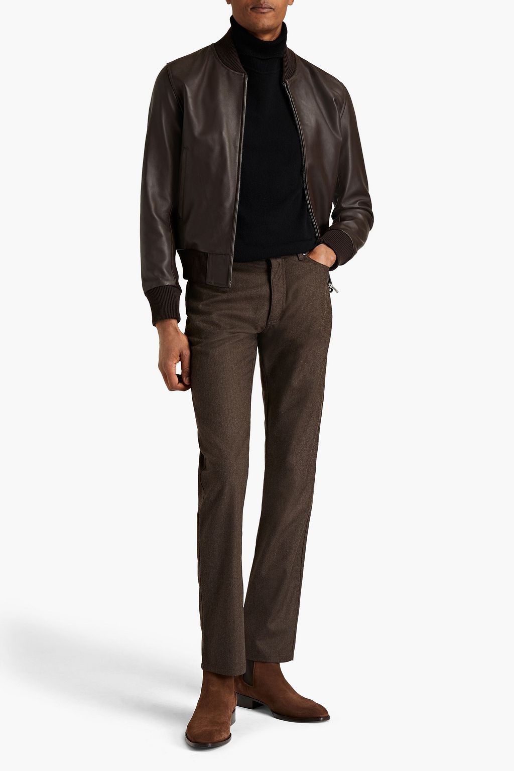 ZEGNA Slim-fit wool-blend flannel pants | THE OUTNET