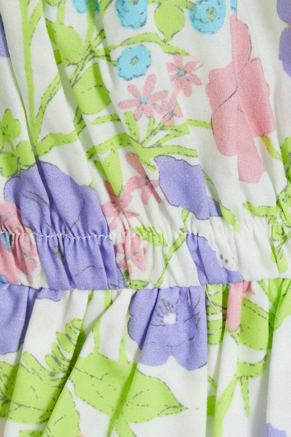 LES RÊVERIES Floral-print cotton-poplin top