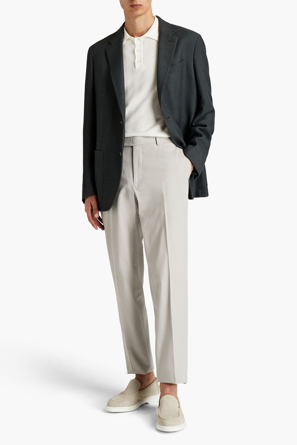 ZEGNA Wool and silk-blend jacquard blazer