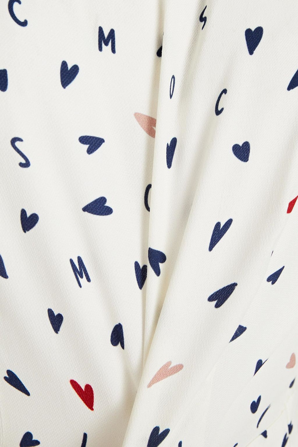 LOVE MOSCHINO Pleated printed twill mini dress