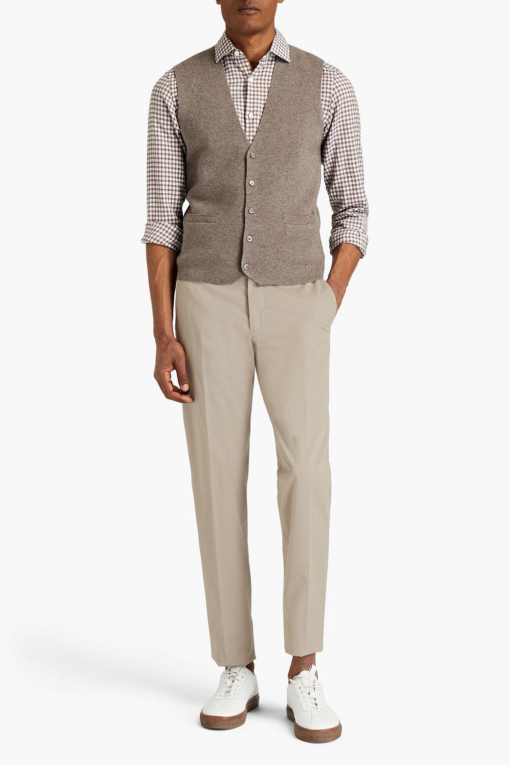 ZEGNA Slim-fit cotton-blend twill suit pants