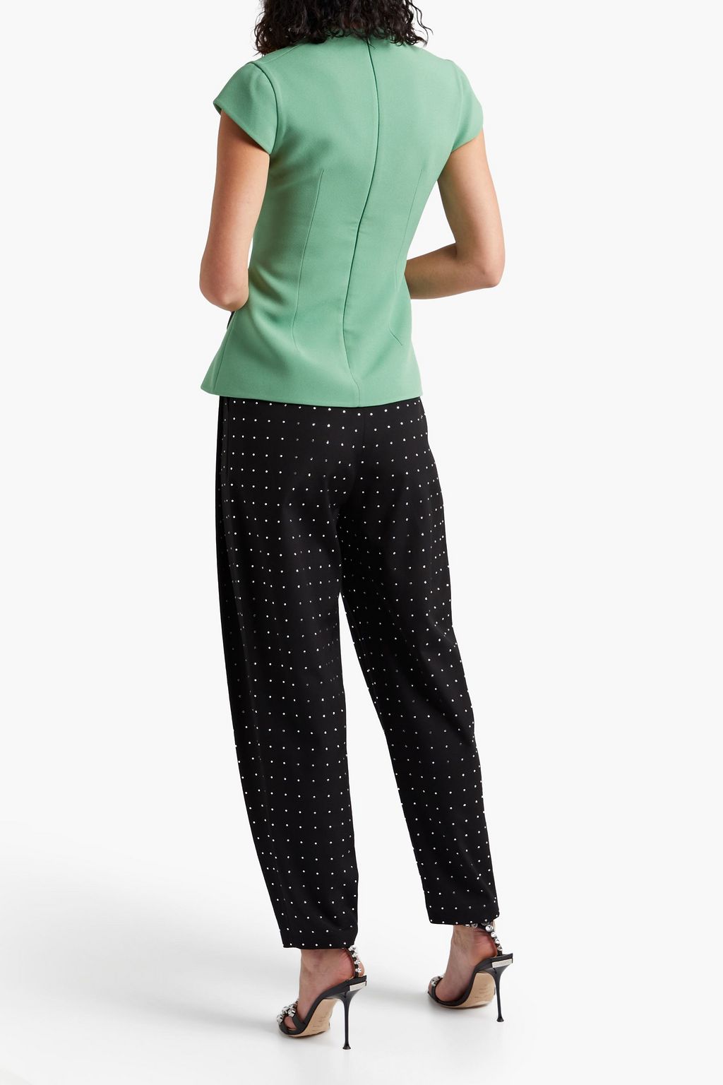 SAFIYAA Sasha pleated crepe peplum top