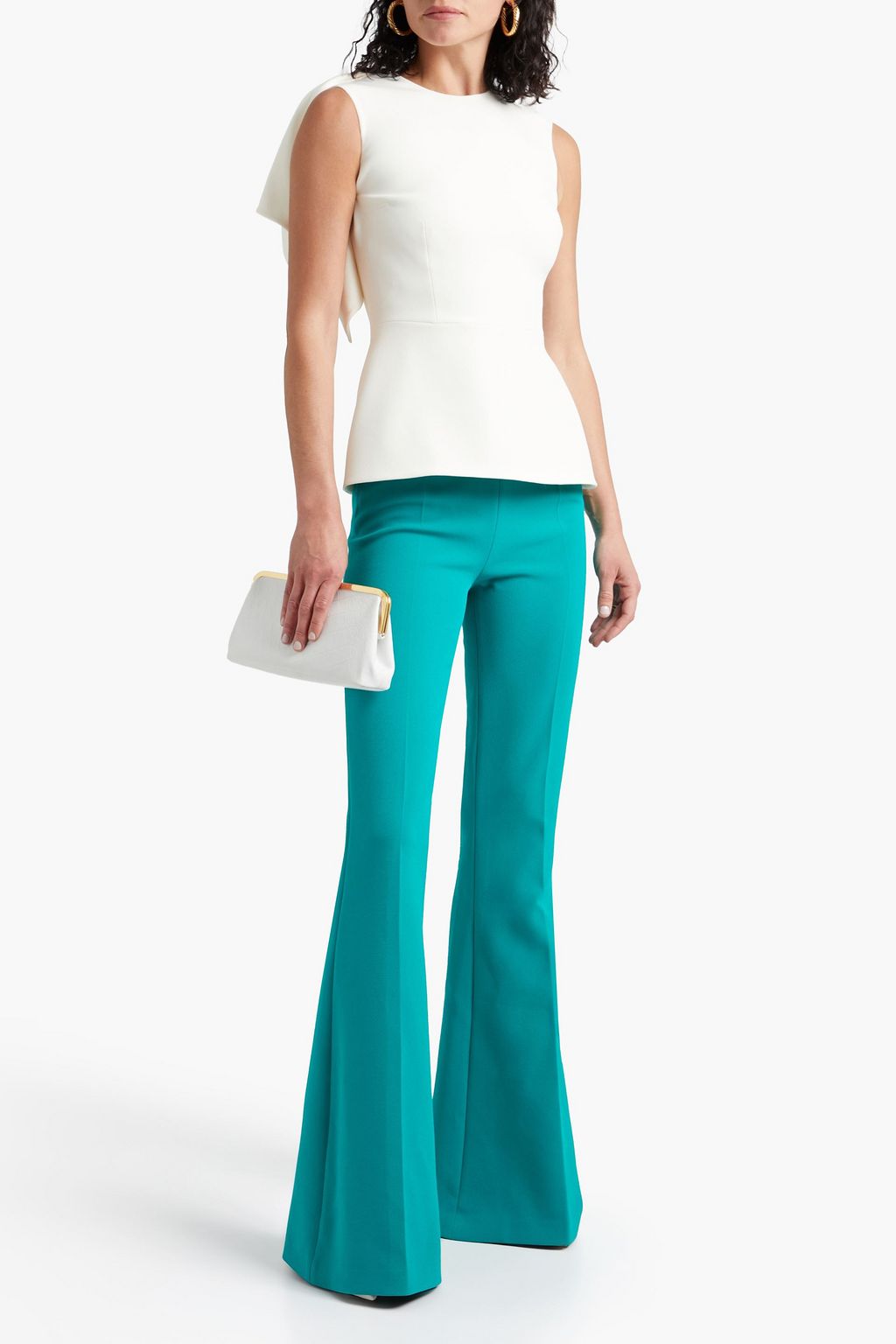 SAFIYAA Ruffled crepe peplum  top
