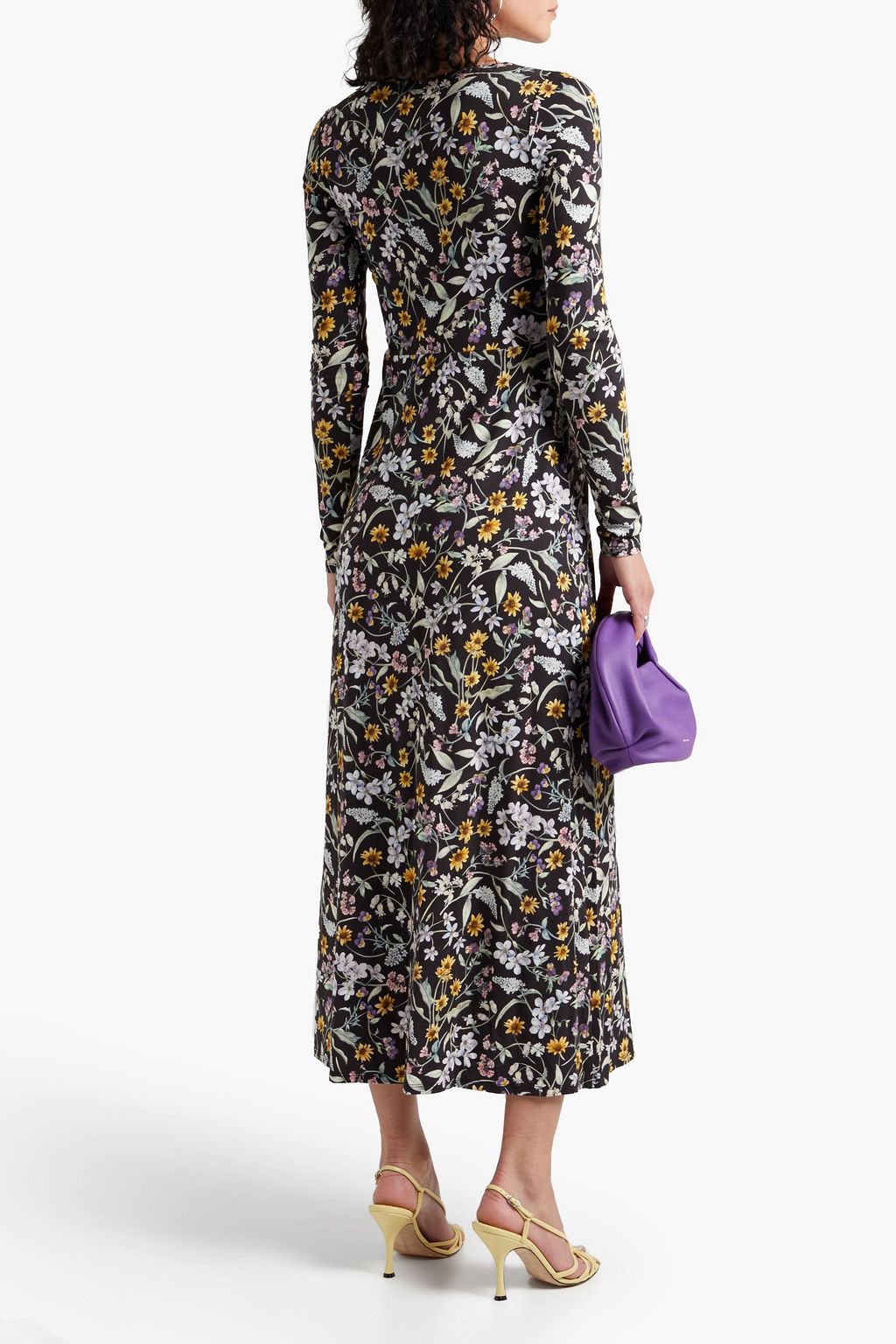 LES RÊVERIES Floral-print stretch-modal midi dress