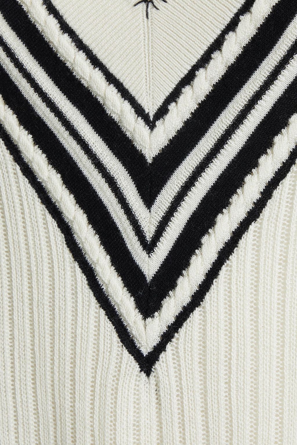 RAG & BONE Cruella striped ribbed merino wool and Lyocell-blend vest