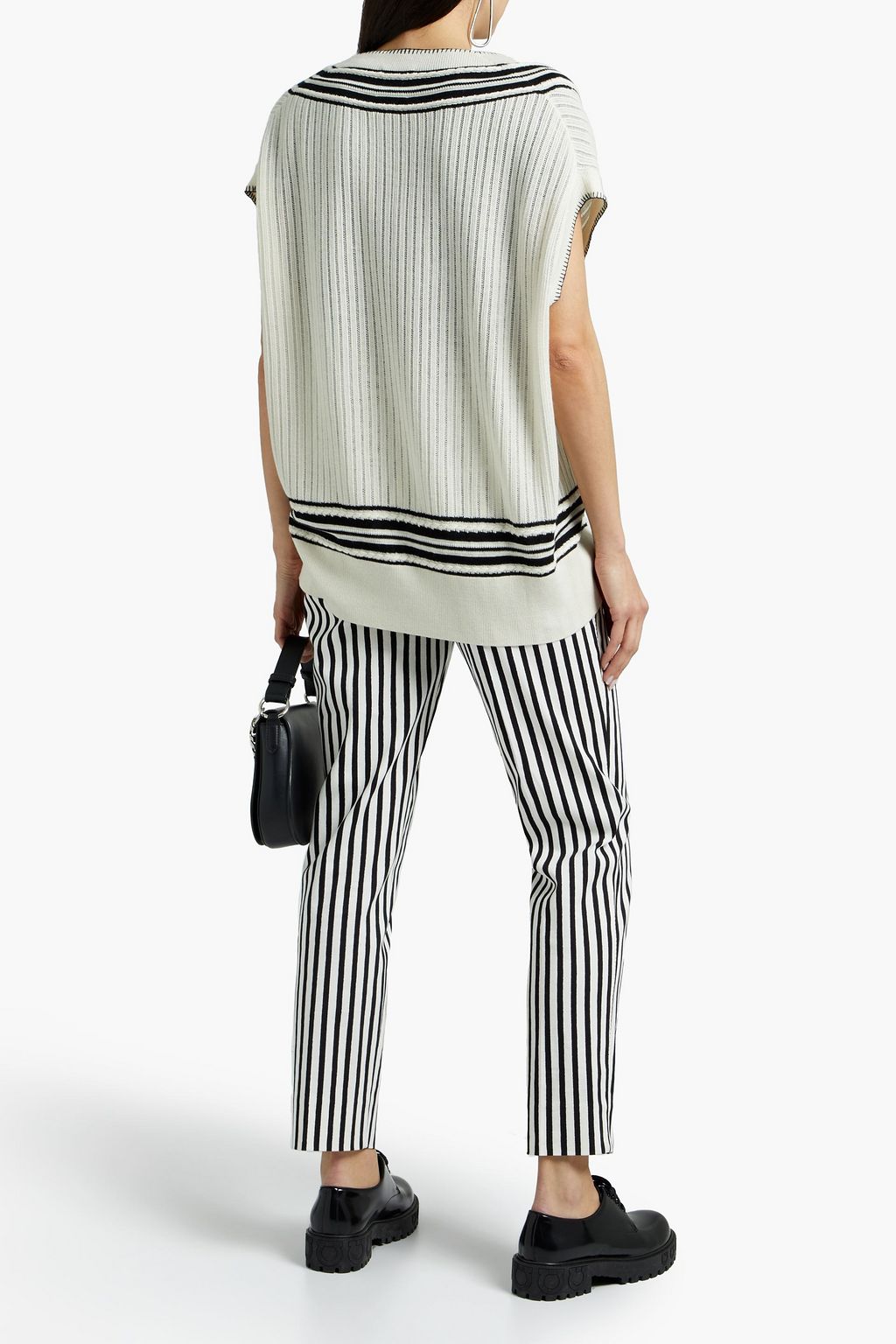 RAG & BONE Cruella striped ribbed merino wool and Lyocell-blend vest