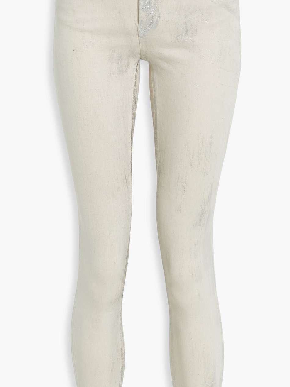 cate metallic coated mid-rise skinny jeans
