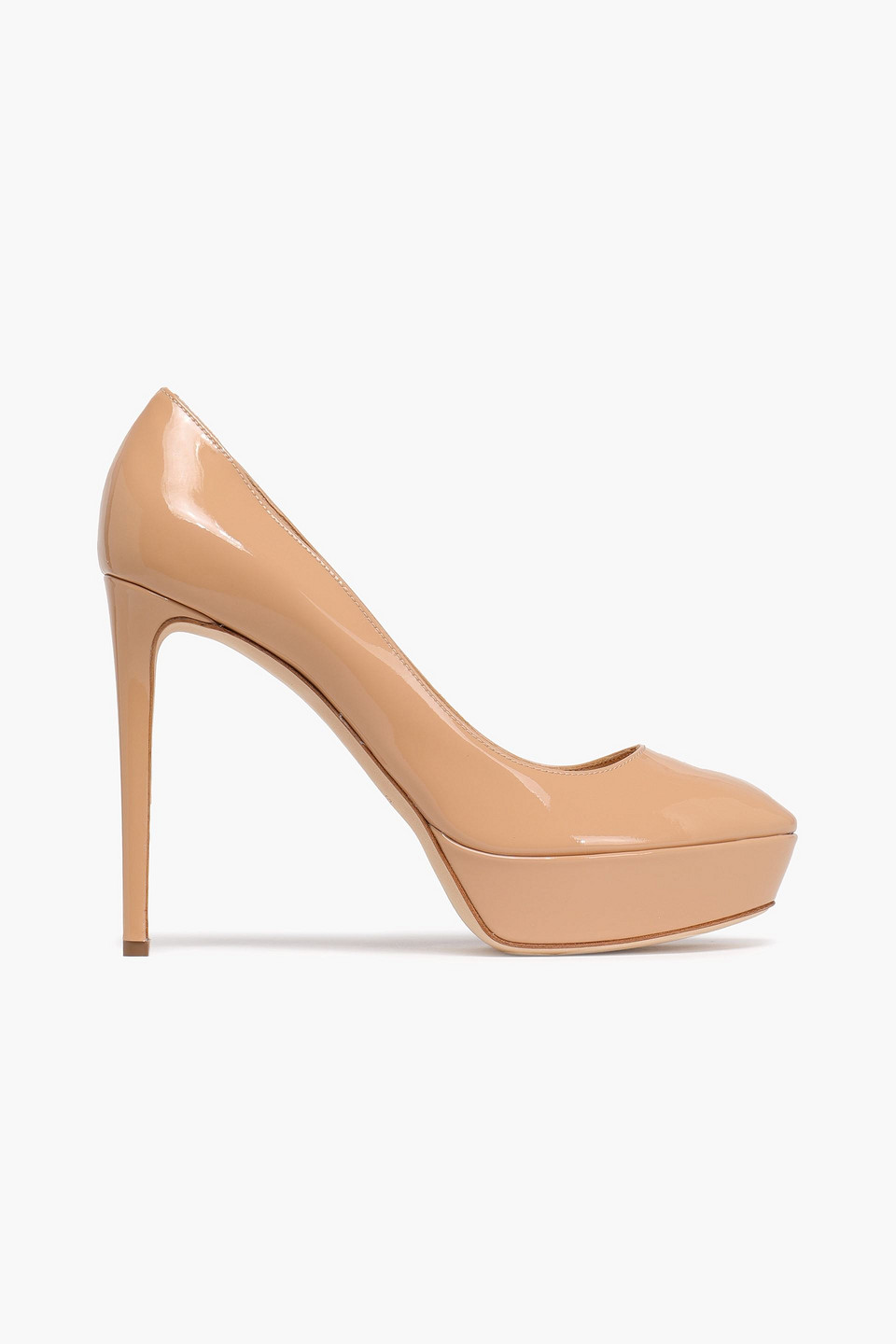 Patent-leather platform pumps