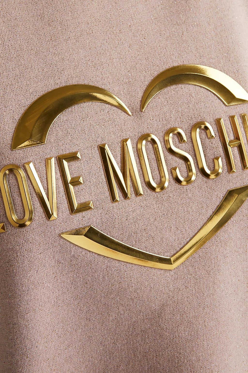 LOVE MOSCHINO Appliquéd metallic French cotton-blend terry sweatshirt