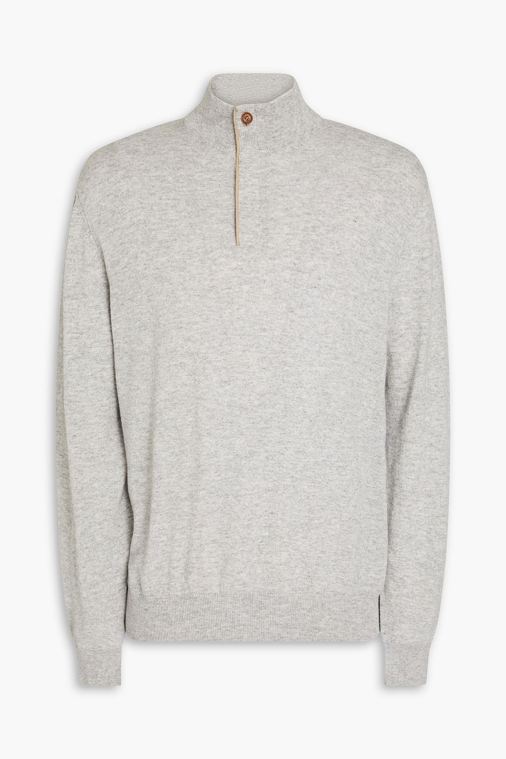 Stone Mélange cashmere half-zip 