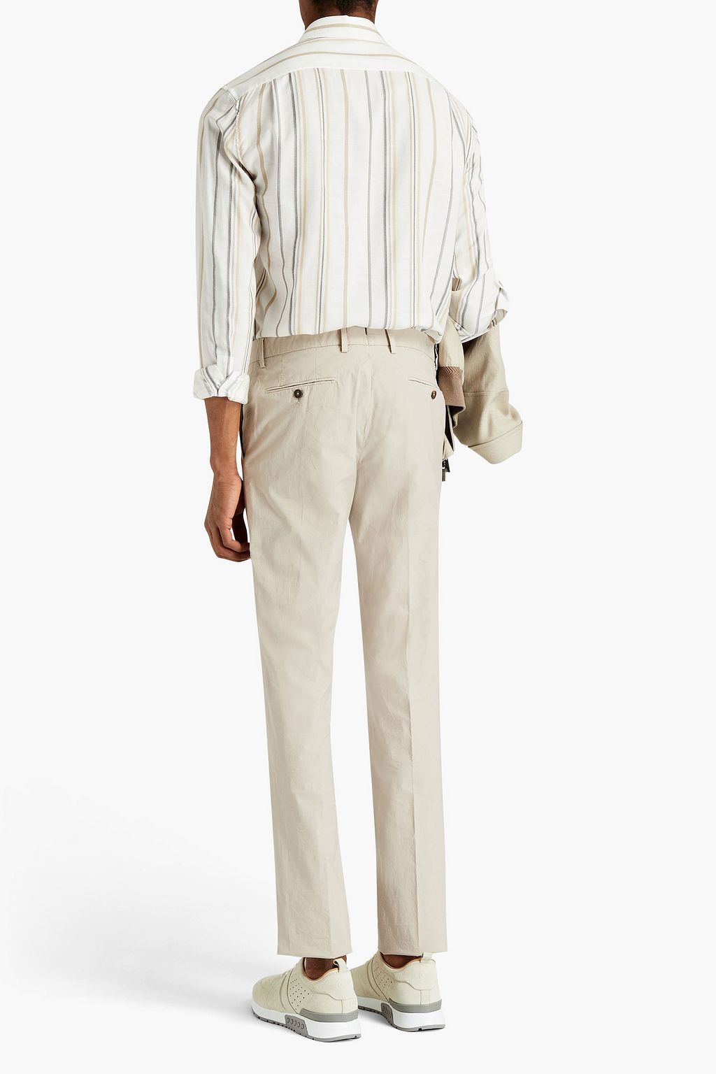 ZEGNA Slim-fit stretch-cotton poplin suit pants