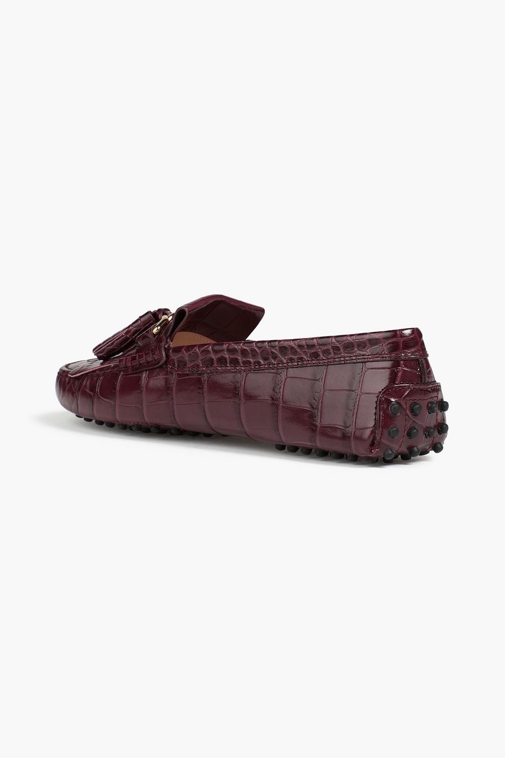 TOD'S حذاء لوفر من الجلد بنمط جلد التمساح مزين بزخارف