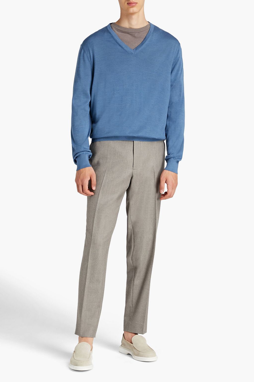 ZEGNA Mélange cashmere and silk-blend sweater