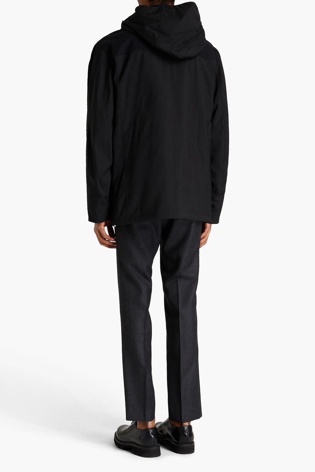 ZEGNA Twill-paneled wool-canvas hooded jacket
