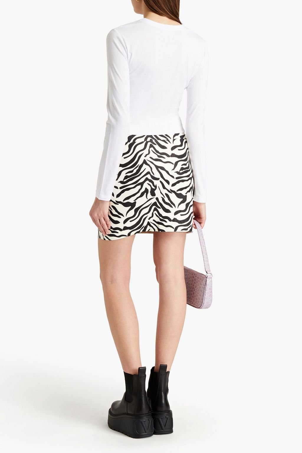 LOVE MOSCHINO Printed stretch-cotton jersey top