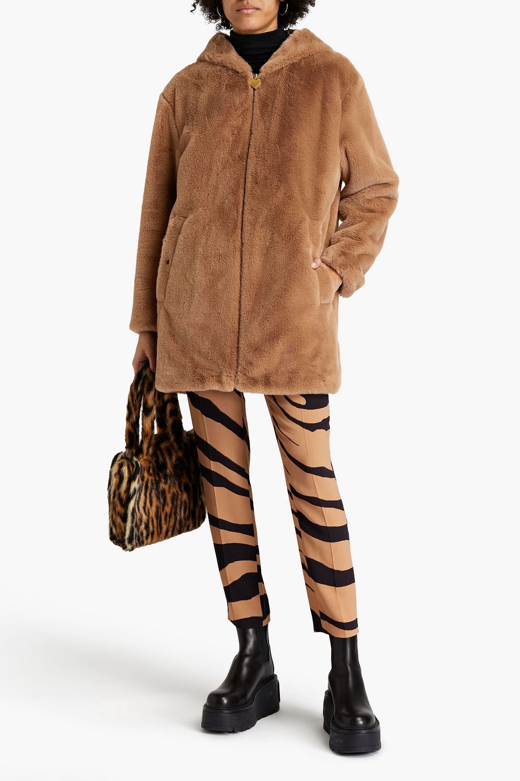 LOVE MOSCHINO Faux fur hooded jacket
