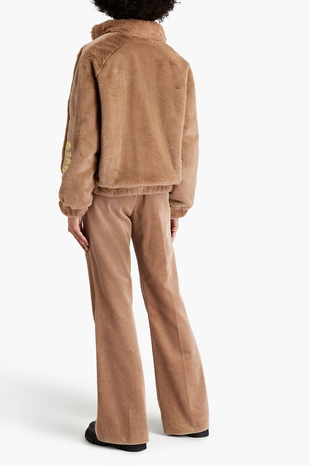 LOVE MOSCHINO Appliquéd faux fur jacket