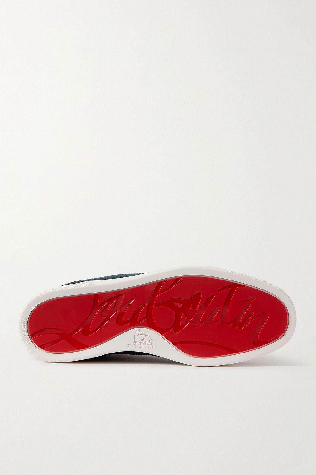 CHRISTIAN LOUBOUTIN حذاء سنيكرز Louis بطول فوق الكاحل من المخمل المضلع