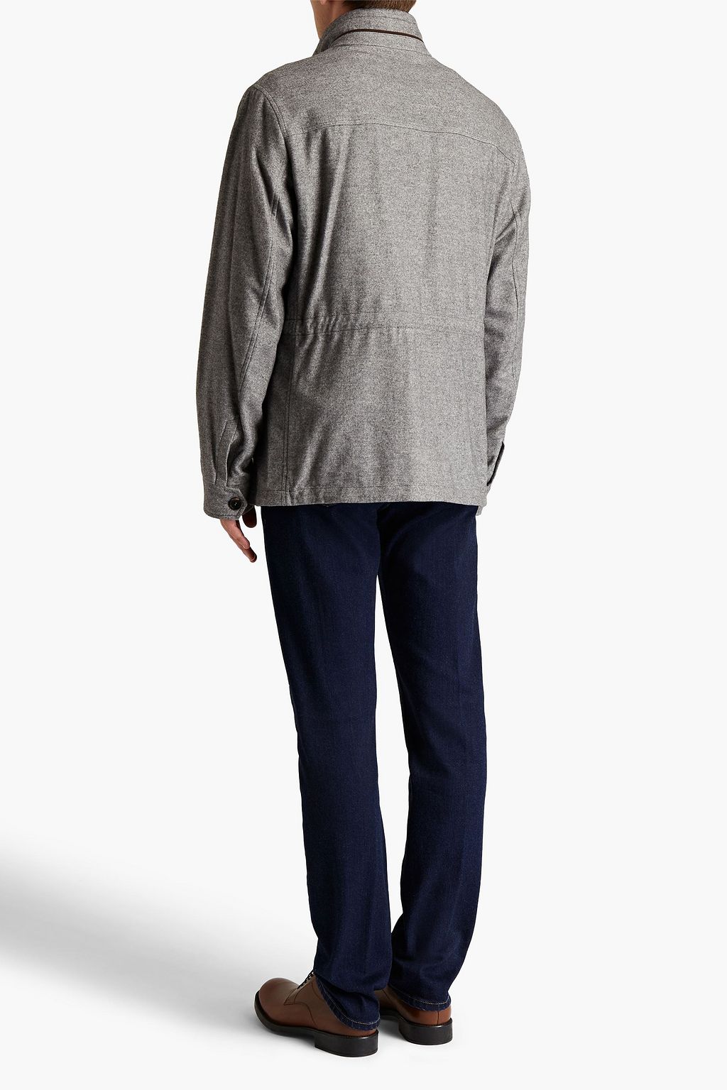 ZEGNA Mélange silk and cashmere-blend twill jacket