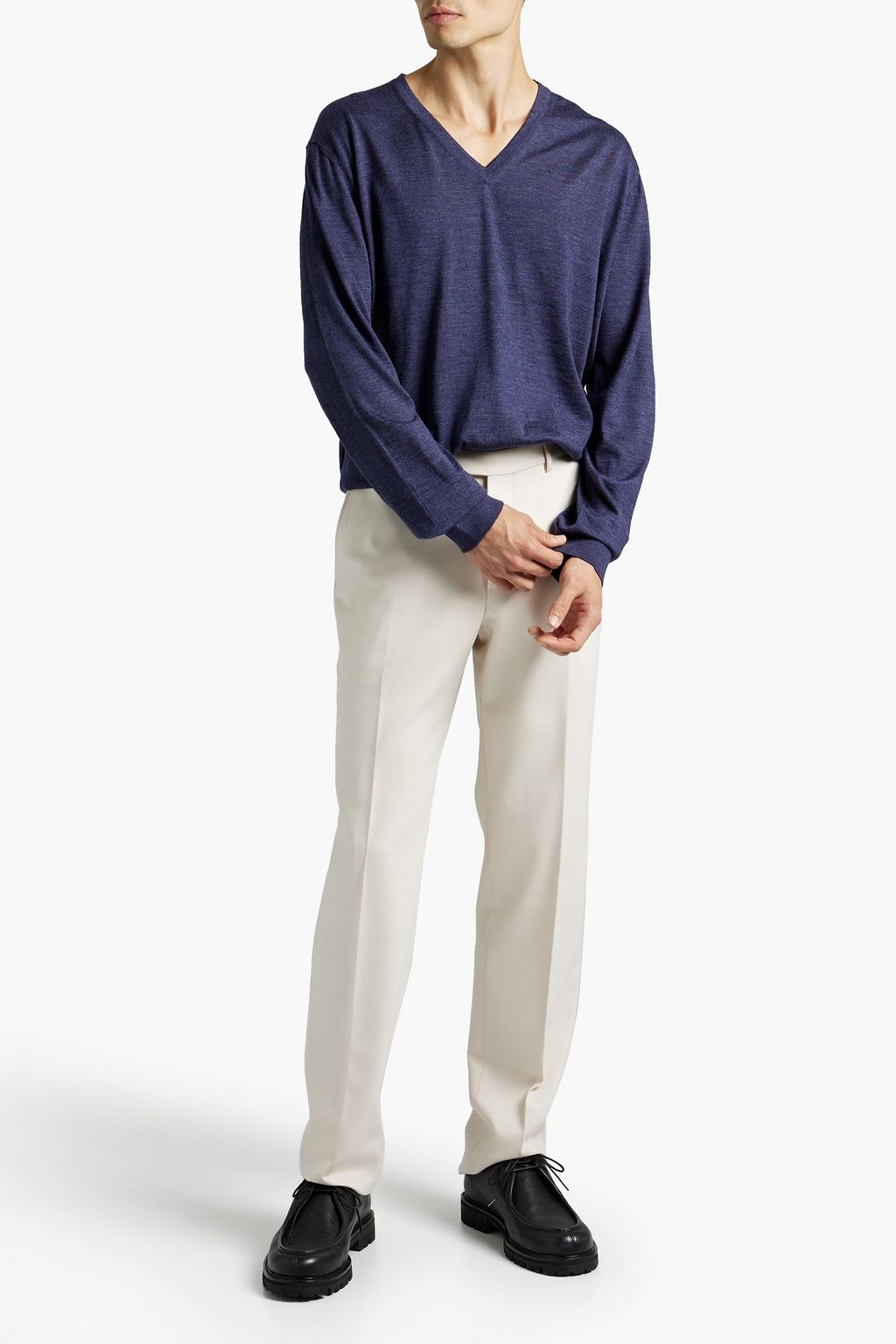 ZEGNA Mélange cashmere and silk-blend sweater