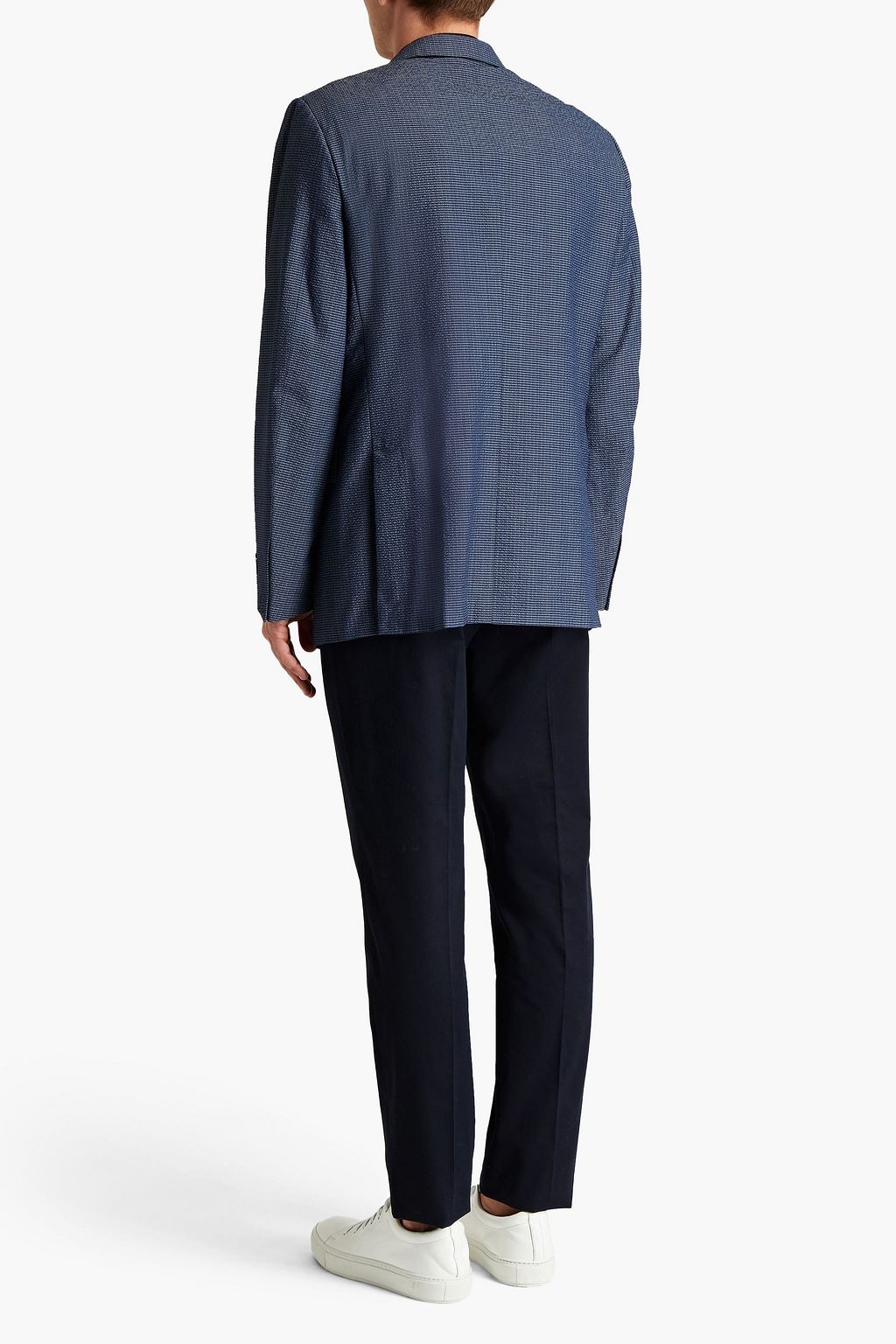 ZEGNA Wool and silk-blend seersucker blazer
