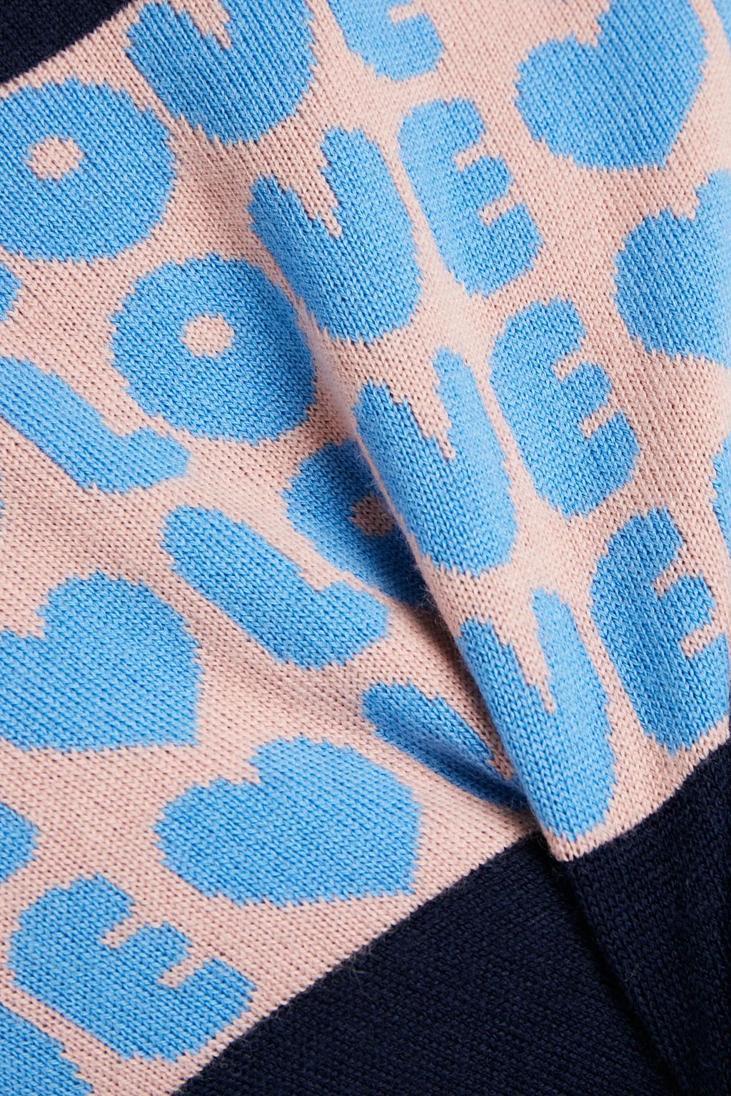LOVE MOSCHINO Intarsia wool-blend turtleneck sweater