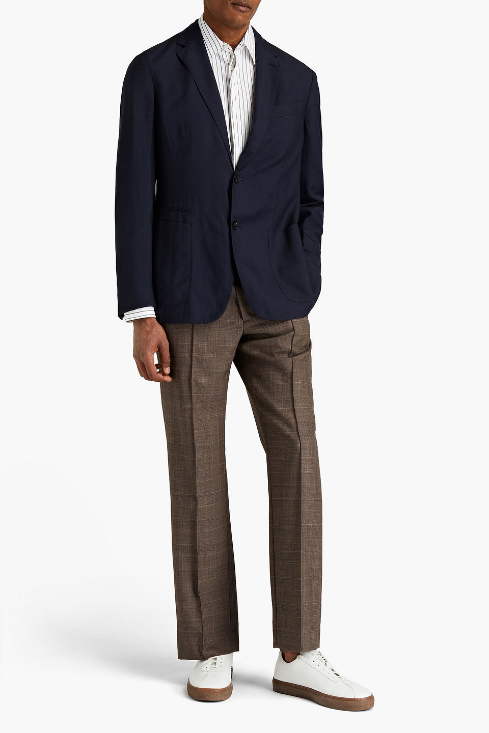 Ermenegildo Zegna Man Cashmere And Silk-blend Twill Blazer In Navy