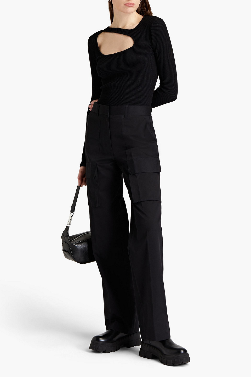 Monrow Cutout Ribbed Jersey Top