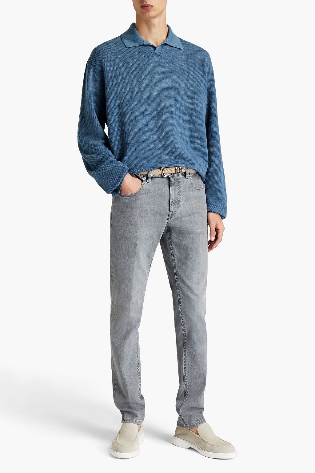 ZEGNA Linen polo sweater