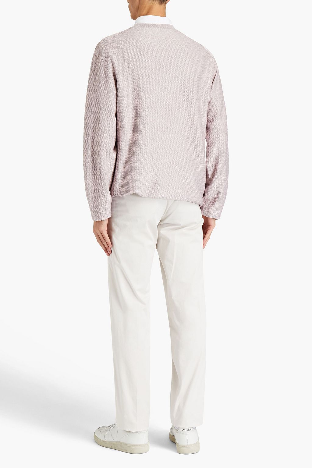 ZEGNA Mélange jacquard-knit silk sweater
