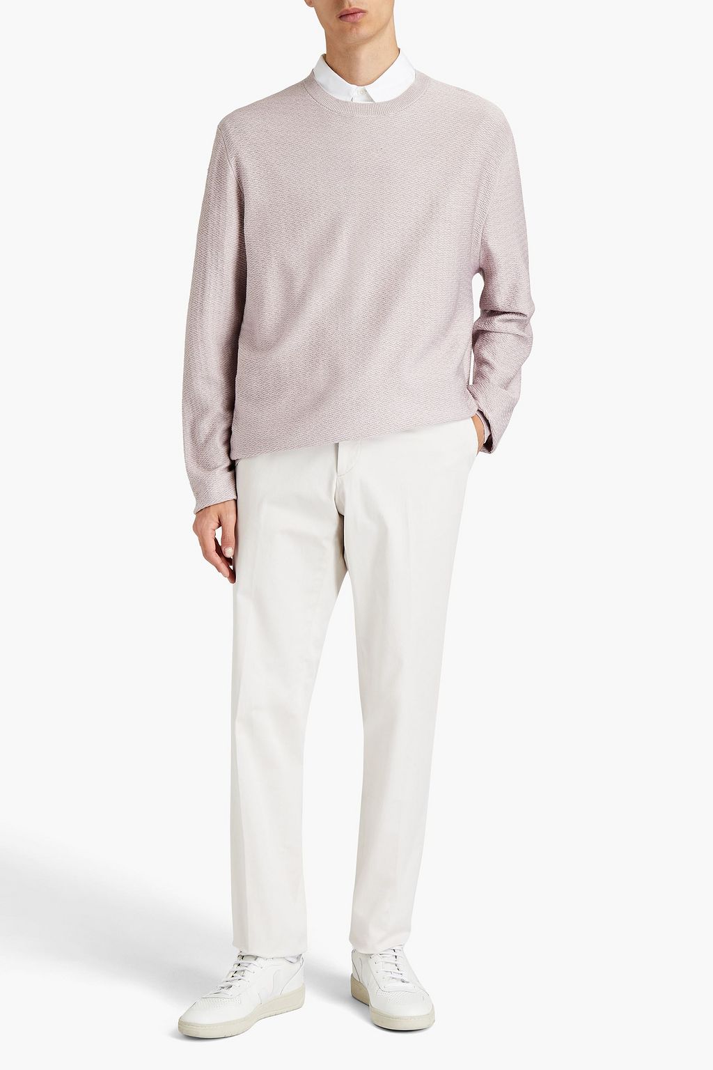 ZEGNA Mélange jacquard-knit silk sweater