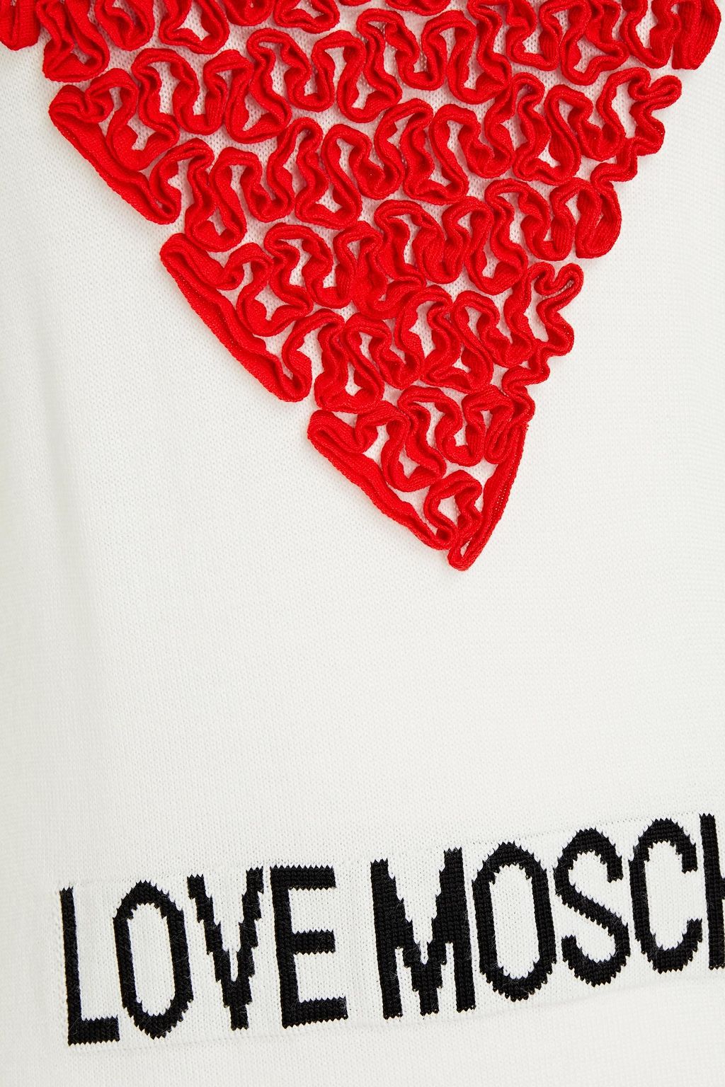 LOVE MOSCHINO Appliquéd intarsia wool-blend mini dress