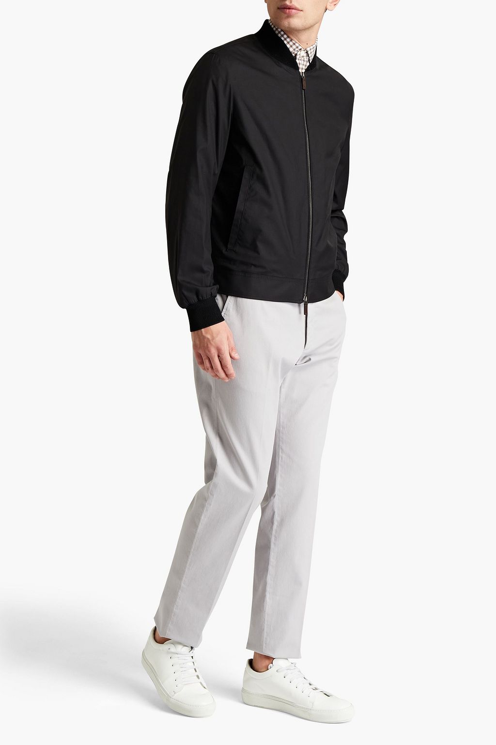 ZEGNA Wool and silk-blend poplin bomber jacket